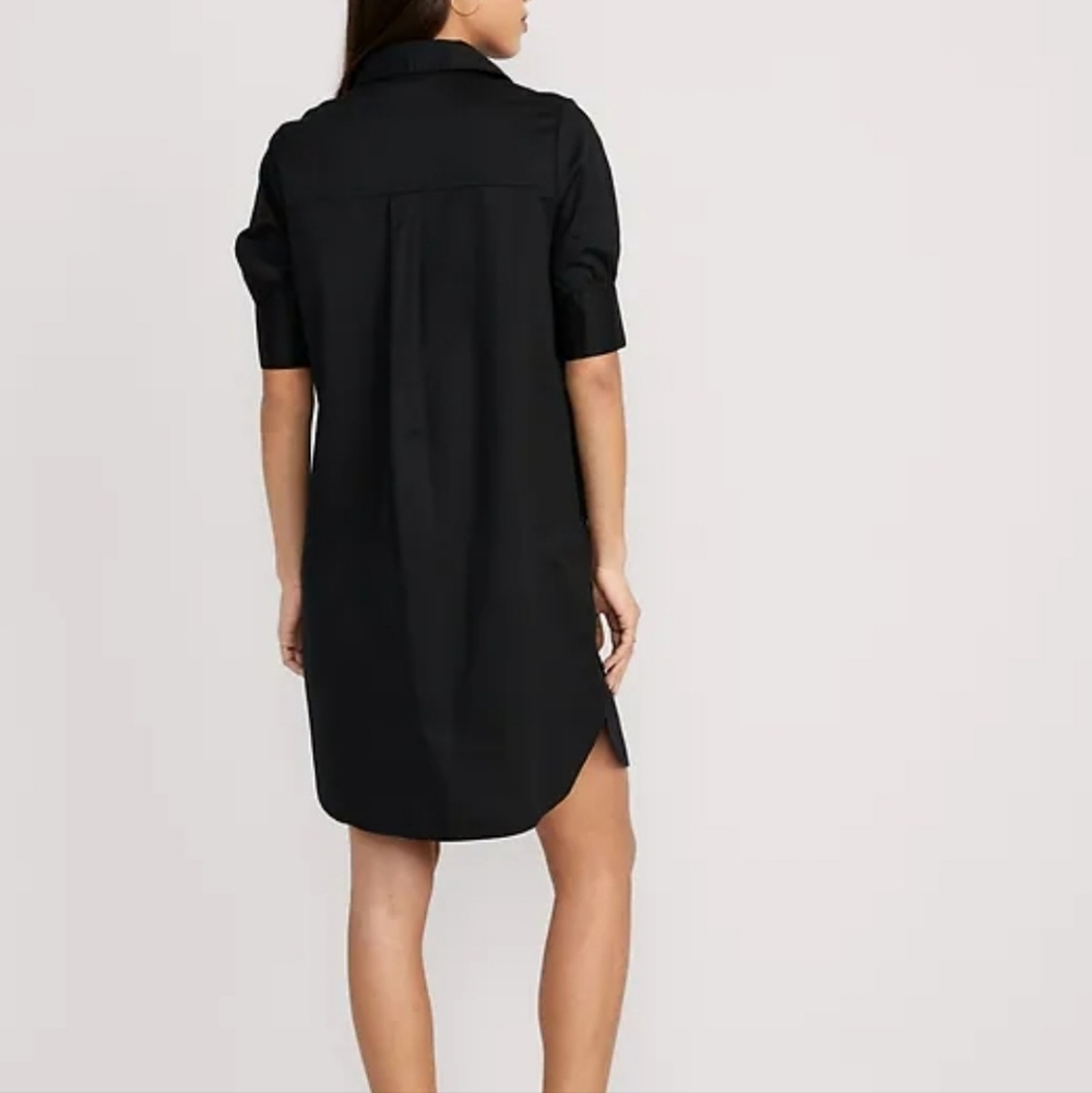 Old Navy Black Button-Front Shirt Dress Size XS GUC Autumn - Picture 3 of 7